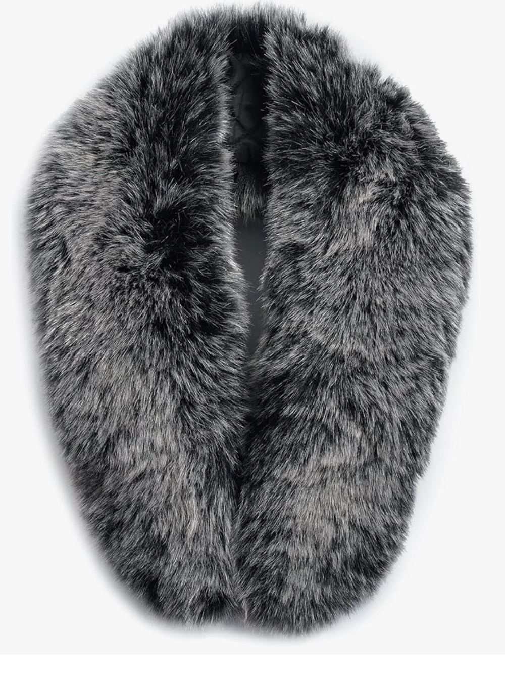 Plush Faux Fur Scarf Collar - Gray